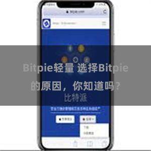 Bitpie轻量 选择Bitpie的原因，你知道吗？