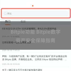 Bitpie功能 Bitpie数字资产安全保障指南