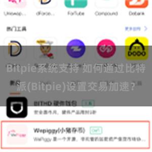 Bitpie系统支持 如何通过比特派(Bitpie)设置交易加速？